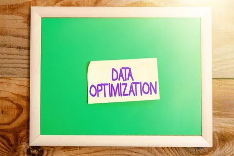 Text caption presenting Data Optimization. Concept meaning process that prepares Stock Photos