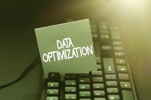 Text caption presenting Data Optimization. Business approach process that Stock Photos