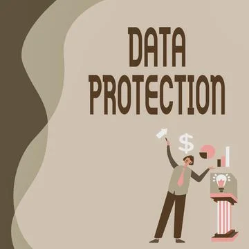 Text caption presenting Data Protection. Conceptual photo Protect IP addresses Stock Illustration