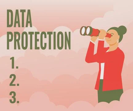 Text caption presenting Data Protection. Conceptual photo Protect IP addresses Stock Illustration