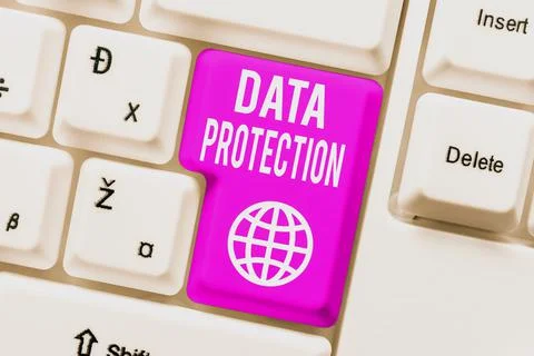 Text caption presenting Data Protection. Concept meaning legal control over Stock Photos