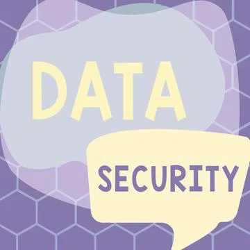 Text caption presenting Data Security. Word for Protected important personal Stock Illustration