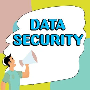 Text caption presenting Data Security. Business overview Confidentiality Disk イラスト素材