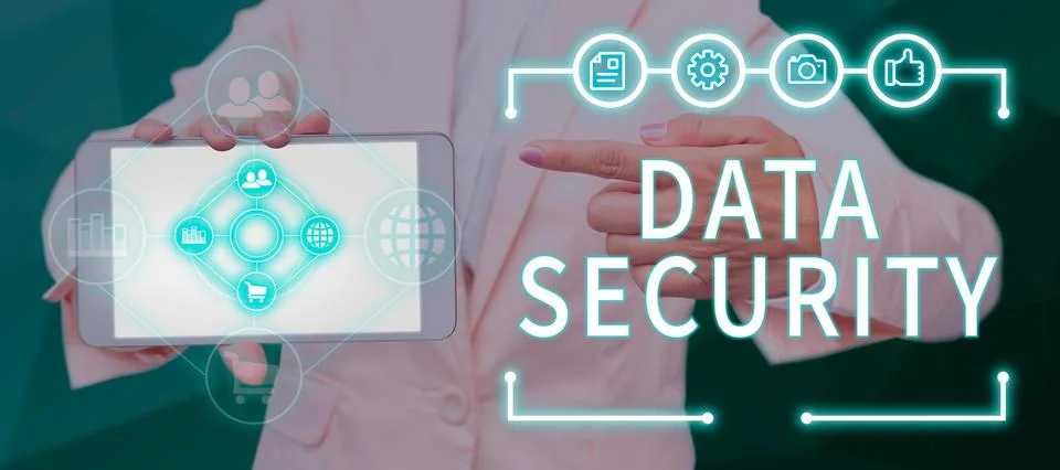 Text caption presenting Data Security. Business concept Confidentiality Disk Stock Photos