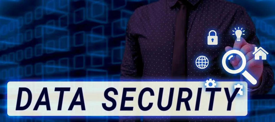 Text caption presenting Data Security. Business approach Confidentiality Disk Stock Photos