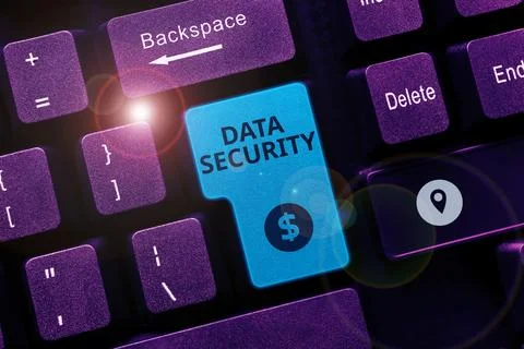 Text caption presenting Data Security. Word for Confidentiality Disk Encryption Stock Photos