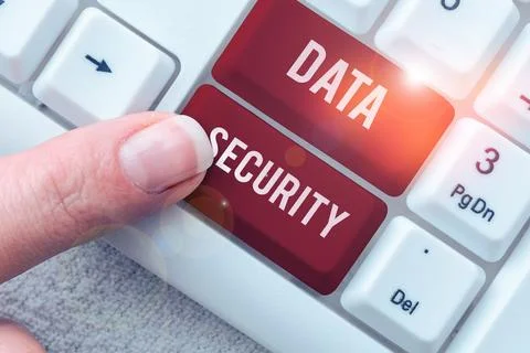 Text caption presenting Data Security. Word Written on Confidentiality Disk Stock Photos