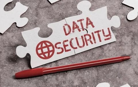 Text caption presenting Data Security. Word for Confidentiality Disk Encryption Stock Photos