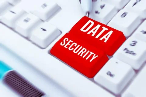 Text caption presenting Data Security. Word Written on Confidentiality Disk Stock Photos