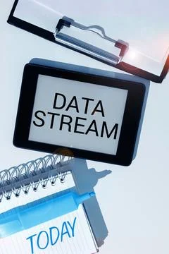 Text caption presenting Data Stream. Business concept sequence of digitally Foto stock