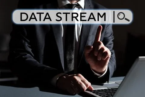 Text caption presenting Data Stream. Business approach sequence of digitally Stock Photos