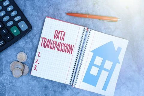 Text caption presenting Data Transmission. Conceptual photo sending data 스톡 사진