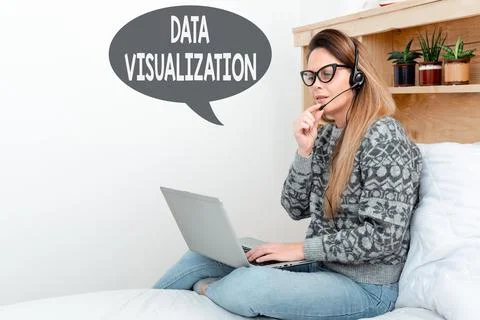 Text caption presenting Data Visualization. Concept meaning representation of Foto stock