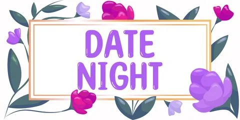 Text caption presenting Date Night. Business concept a time when a couple can Stock Illustration