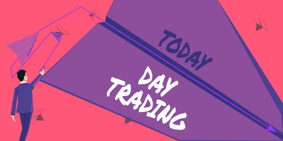 Text caption presenting Day Trading. Business showcase securities specifically Stock Illustration
