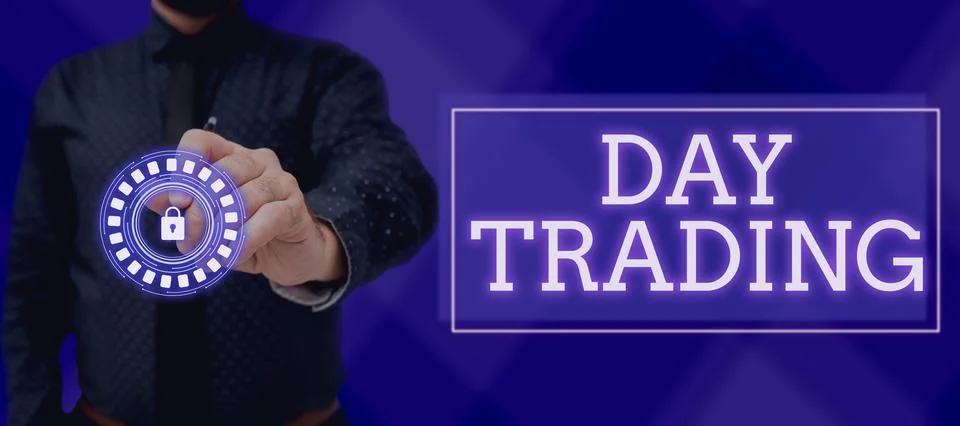 Text caption presenting Day Trading. Word Written on securities specifically Stock Photos