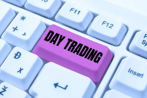 Text caption presenting Day Trading. Business showcase securities specifically Stock Photos