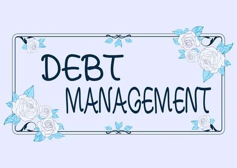 Text caption presenting Debt Management. Business idea The formal agreement Stock Illustration