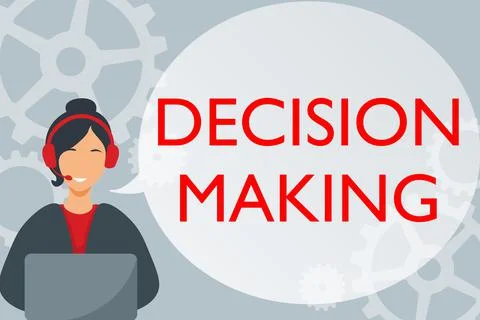 Text caption presenting Decision Making. Word for to choose the best option to Stock Illustration