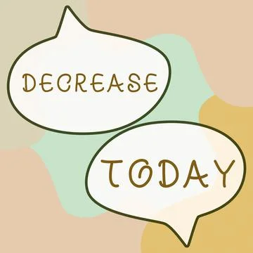 Text caption presenting Decrease. Conceptual photo make or become smaller or Stock Illustration