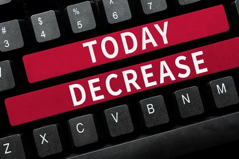 Text caption presenting Decrease. Word for make or become smaller or fewer in Stock Photos