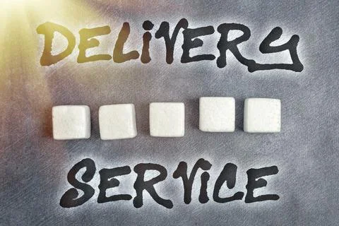 Text caption presenting Delivery Service. Conceptual photo the act of providing Foto stock