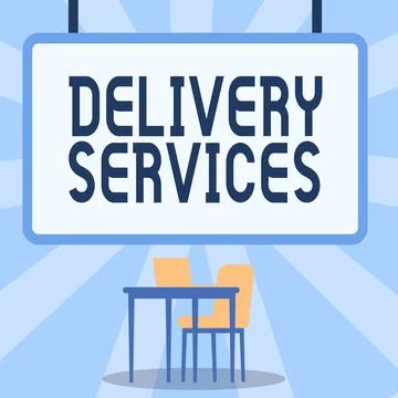 Text caption presenting Delivery Services. Concept meaning the transport of 库存插图