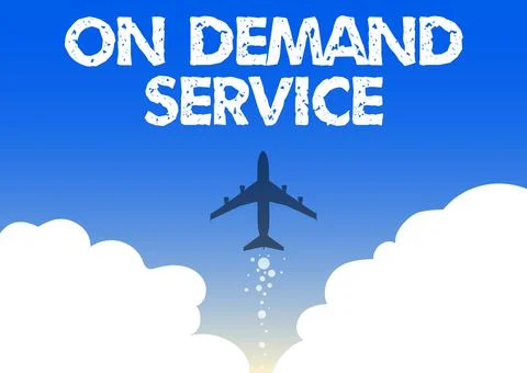Text caption presenting On Demand Service. Business overview allow users to Stock Illustration