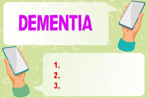Text caption presenting Dementia. Business showcase the general word for Illustrazione stock