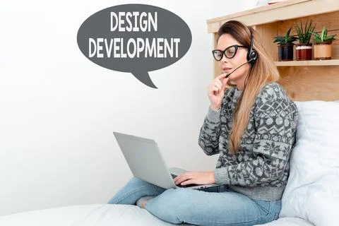 Text caption presenting Design Development. Business idea technical aspects of Stock Photos