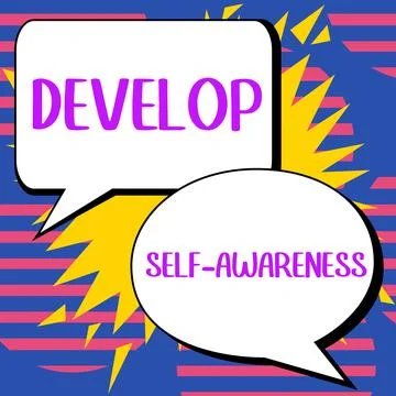 Text caption presenting Develop Self Awareness. Conceptual photo Improve sharp 스톡 일러스트