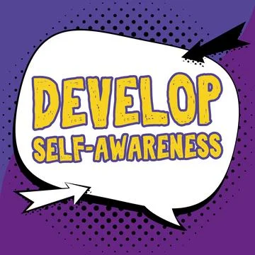 Text caption presenting Develop Self Awareness. Business approach Improve sharp 스톡 일러스트