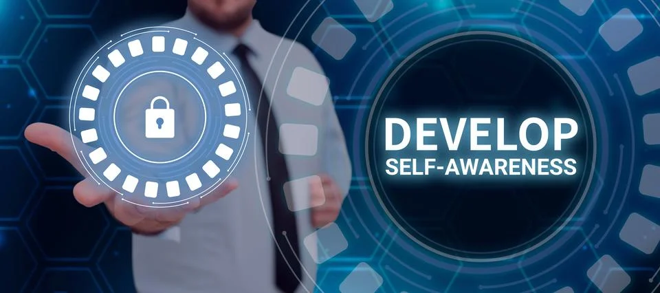 Text caption presenting Develop Self Awareness. Conceptual photo Improve sharp Stock Photos