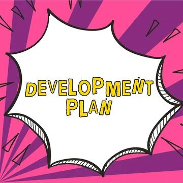 Text caption presenting Development Plan. Conceptual photo the planning of the イラスト素材