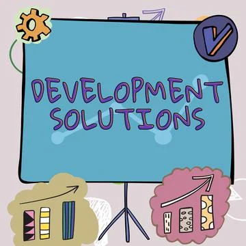 Text caption presenting Development Solutions. Internet Concept Efficient イラスト素材