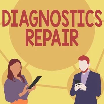 Text caption presenting Diagnostics Repair. Business approach A program or Ilustración de archivo