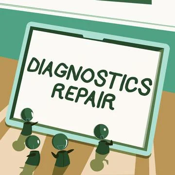 Text caption presenting Diagnostics RepairA program or routine that helps a user Ilustración de archivo
