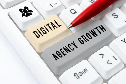 Text caption presenting Digital Agency Growth. Concept meaning Progress of Stock Photos