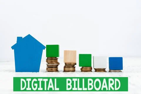 Text caption presenting Digital Billboard. Business approach billboard that Stockfoto's