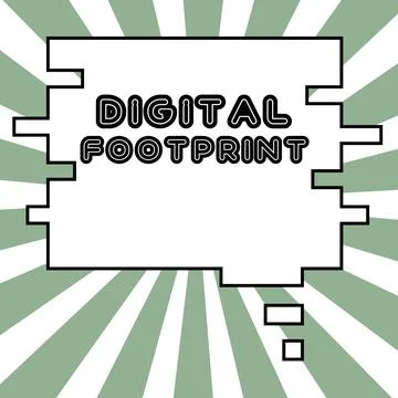 Text caption presenting Digital Footprint. Business idea uses digital technology Stock Illustration