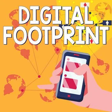 Text caption presenting Digital Footprint. Word Written on uses digital イラスト素材