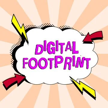 Text caption presenting Digital Footprint. Business idea uses digital technology Stock Illustration