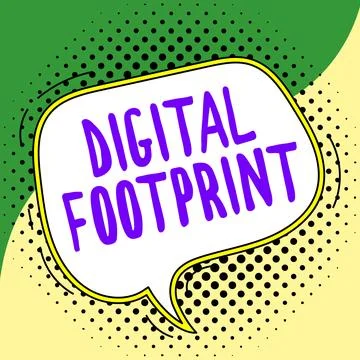 Text caption presenting Digital Footprint. Business concept uses digital Stock Illustration