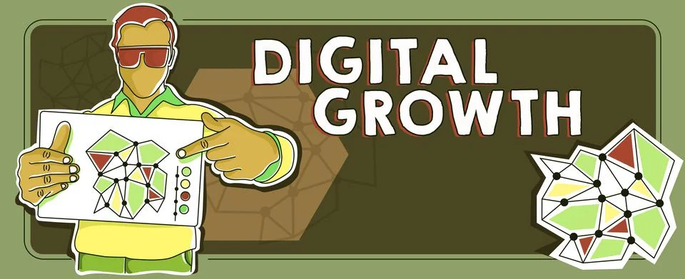 Text caption presenting Digital Growth. Business concept early stages of Stock Illustration