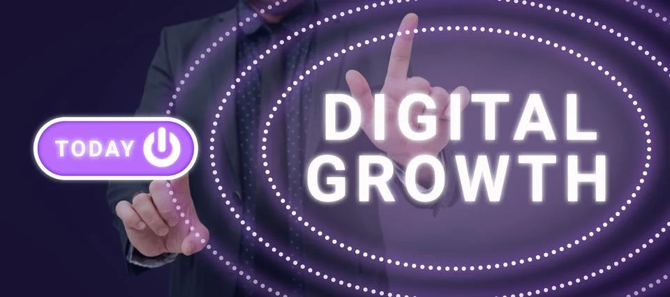 Text caption presenting Digital Growth. Concept meaning early stages of business Foto stock
