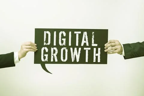 Text caption presenting Digital Growth. Business overview early stages of Stock Photos
