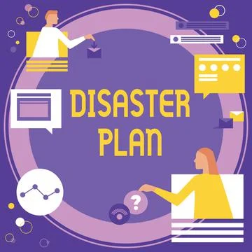 Text caption presenting Disaster Plan. Conceptual photo Respond to Emergency Stockillustratie
