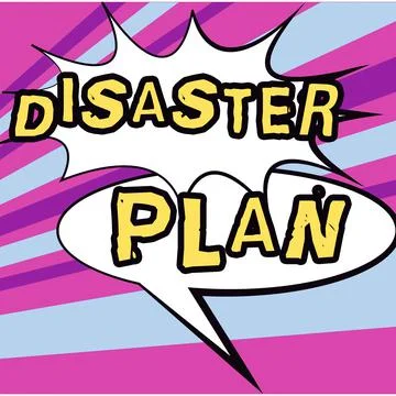 Text caption presenting Disaster Plan. Conceptual photo Respond to Emergency Stock Illustration