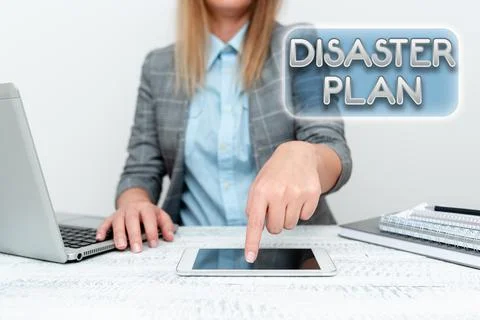 Text caption presenting Disaster Plan. Concept meaning Respond to Emergency 스톡 사진