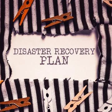 Text caption presenting Disaster Recovery Plan. Concept meaning having backup Stock Photos